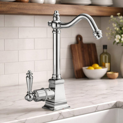 Robinet d'eau chaude instantanée avec bec pivotant traditionnel Whitehaus