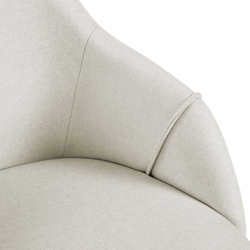 Swivel Linen Modern Upholstered Back Dining & Side Chair, White