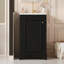 Ensemble de meuble-lavabo sur pied 20 po avec lavabo en céramique, ensemble de meuble-lavabo simple autoportant avec porte à fermeture douce, tablette réglable, style moderne, noir.