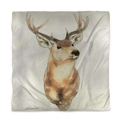 Brown Rustic Deer Duvet Cover - Deer Portrait Home Decor