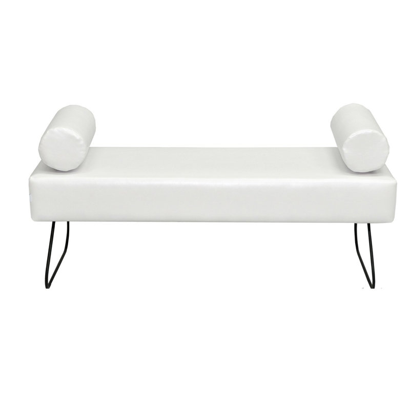 Eco Faux Leather Upholstered Bench, White