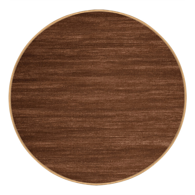 Tapis brun uni lavable à la machine, Rond 3 pi