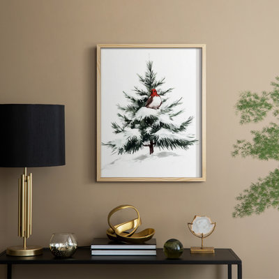 «Christmas Holiday Art», reproduction encadrée en bois massif