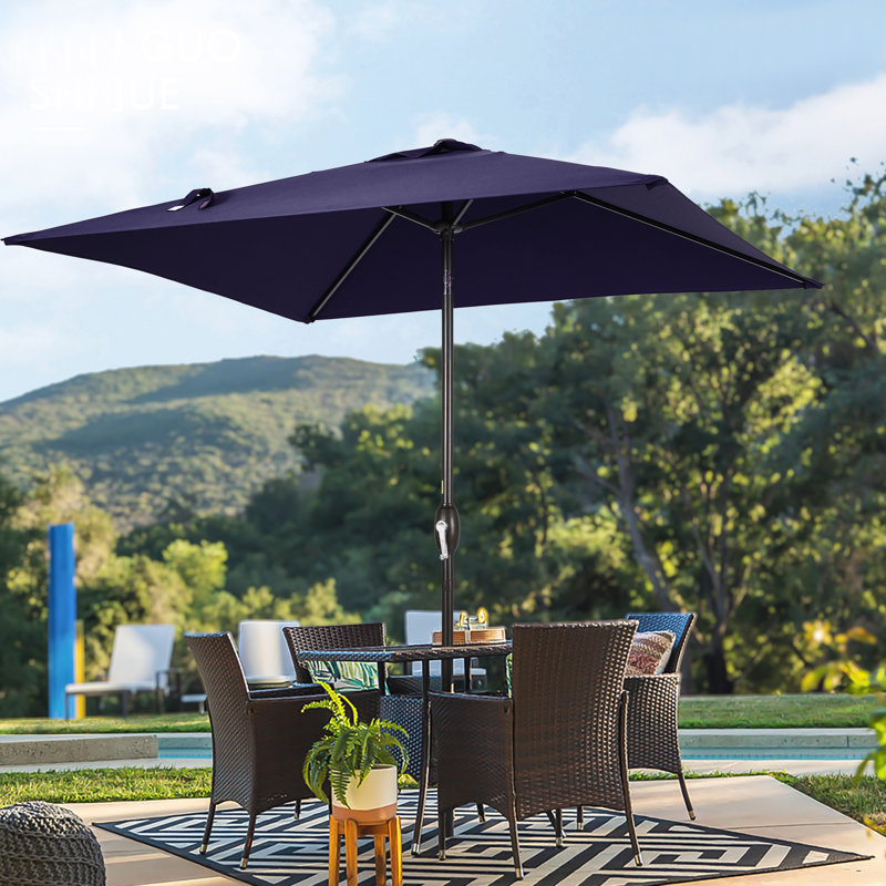 Parasol de marché Sabeel 6,5 x 6,5 pi, Polyester bleu marine