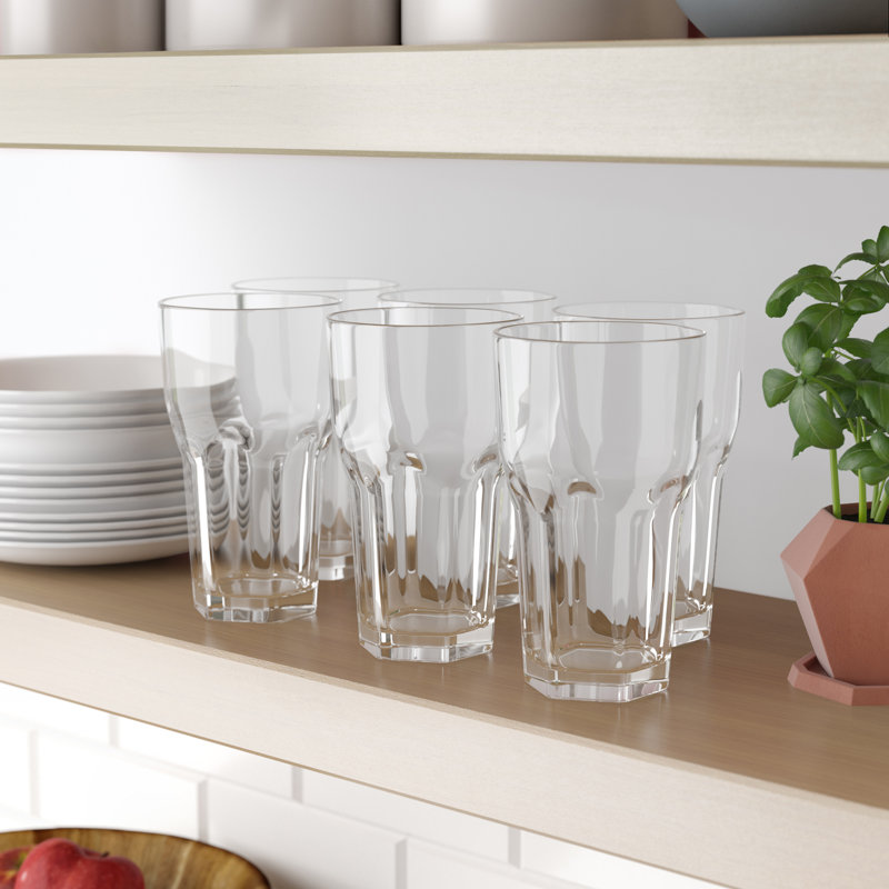 Cecille 23oz. Acrylic Drinking Glass Set, Clear