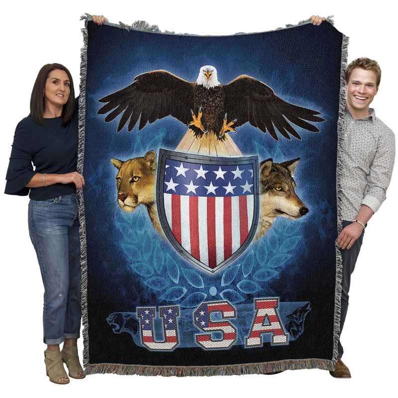 Couverture Pure Country Weavers USA par Vincent HIE - jeté en coton tissé à la main - fabriqué aux États-Unis (72 x 54)