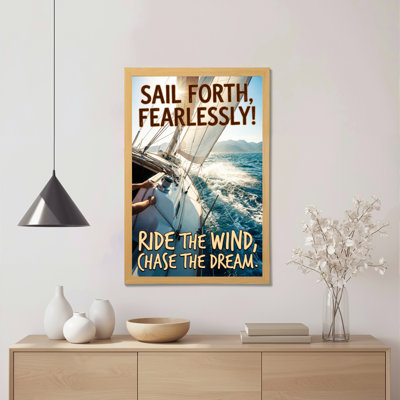 Sail Forth Fearlessly Ride The Wind Chase The Dream Canvas Wrapped Wall Art Oil Painting Print (Set Of 1)