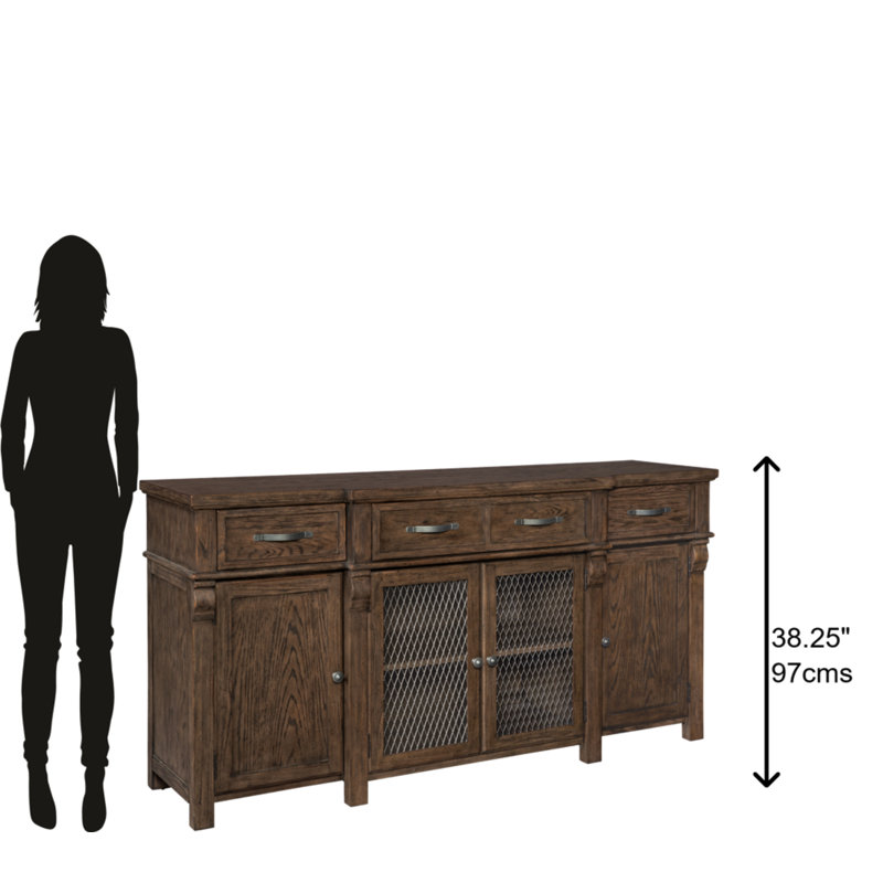 Wexford Antique Brown 72.25'' Oak Grain Sideboard with Storage