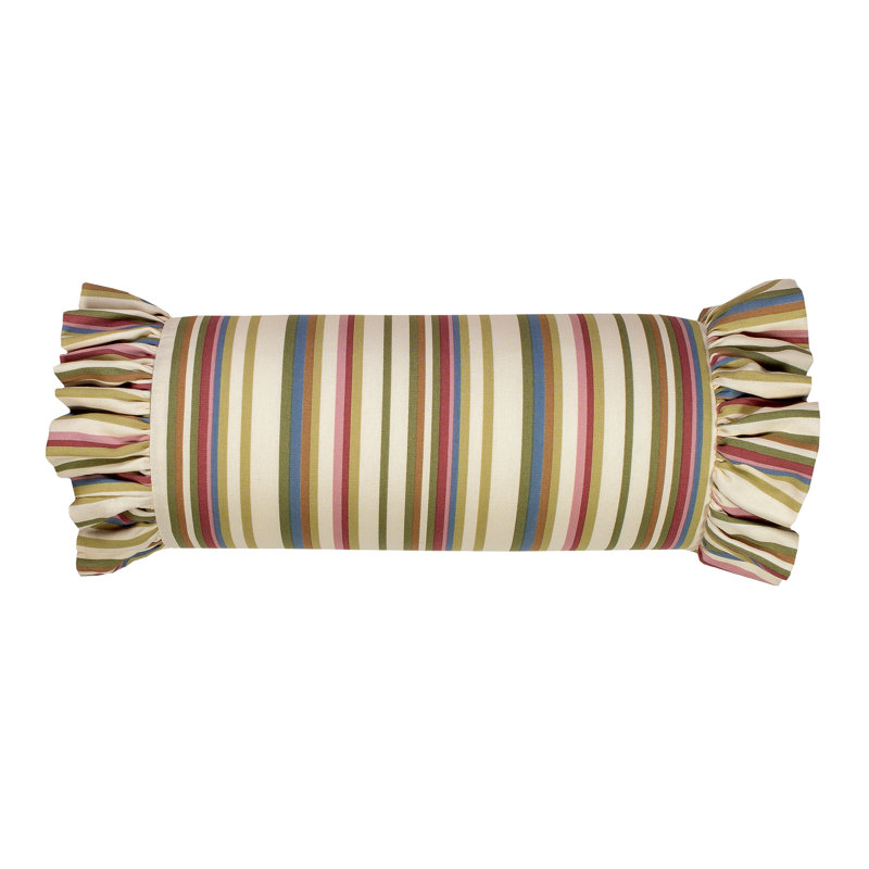 Virginia Multi Striped Cotton Reversible Throw Pillow