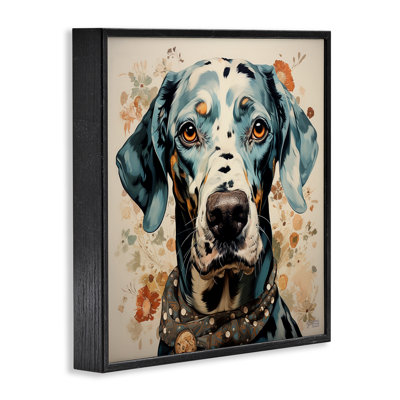 «Dog Portrait with Paint Splatter», estampe numérique par Roozbeh Bahramali