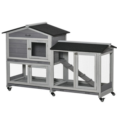 Stoudt Weather Resistant Rabbit Playpen with Ramp,wood