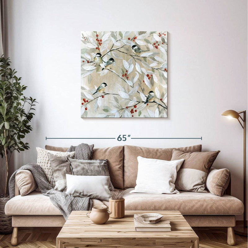 Brampt Winter Chickadees, 36" H x 36" W