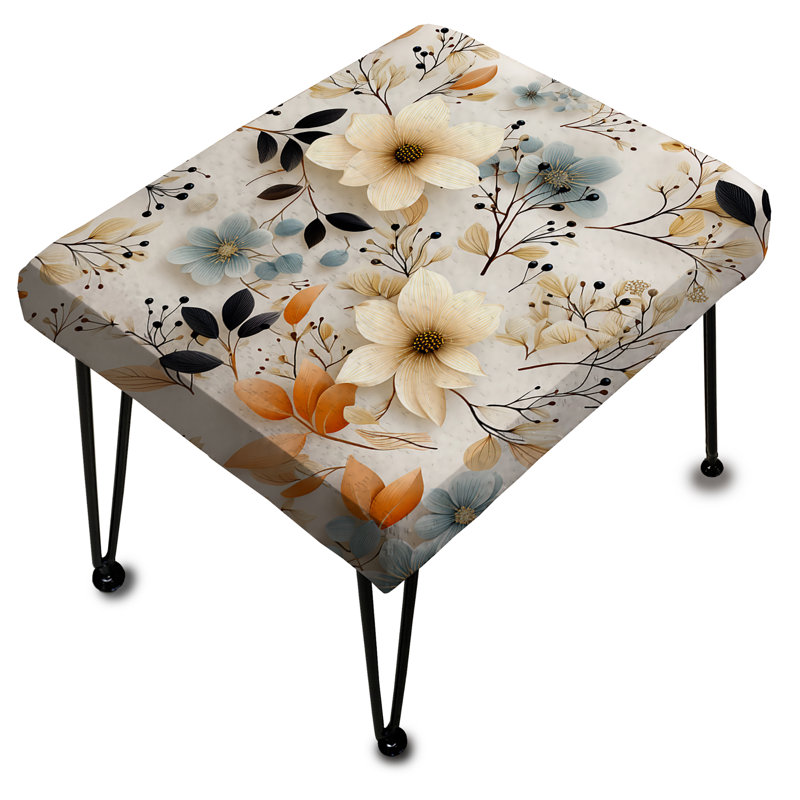 Fleurs terreuses aux tons botaniques - Repose-pieds rectangulaire floral