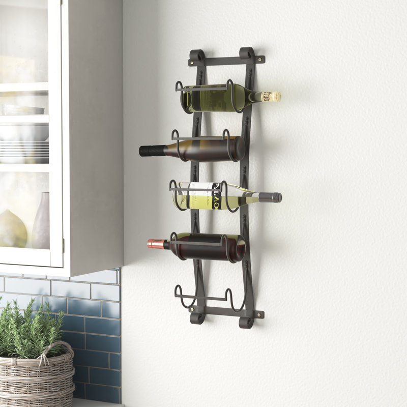 Aive Wall Mounted Wine Bottle Rack in Black
