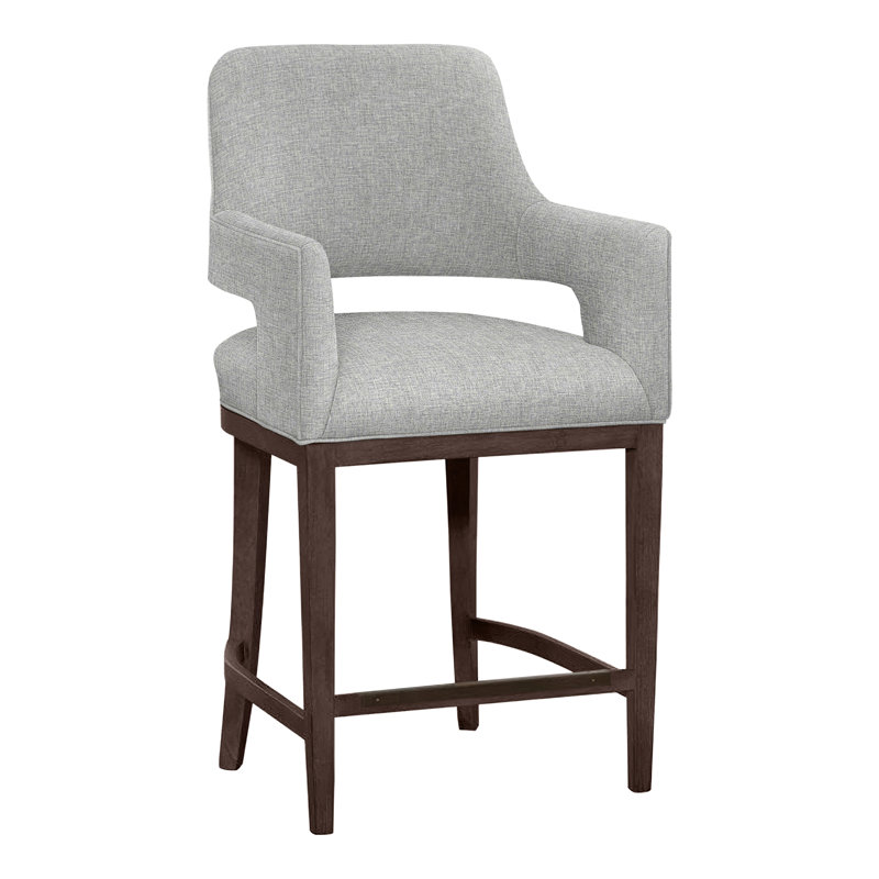 Josie Upholstered Stool with Solid Wood Frame, Tobacco, Linen (3155 72), Counter Stool (26.5" Seat Height)