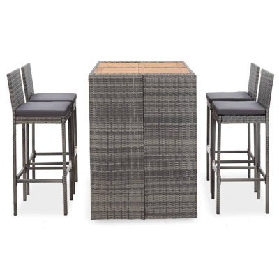 Ayliah Rectangular 4 - Person Bar Height Dining Set with Cushions