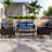 4 Pieces Outdoor Wicker Sectional Sofa With A 3-seat Sofa, 2 Ottomans, A Lifting Table, Retractable Canopy, Washable Cushions, Adjustable Backrest-1863583537