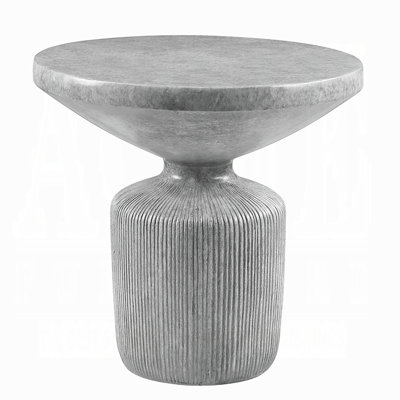 Weathered Grey End Table With Pedestal