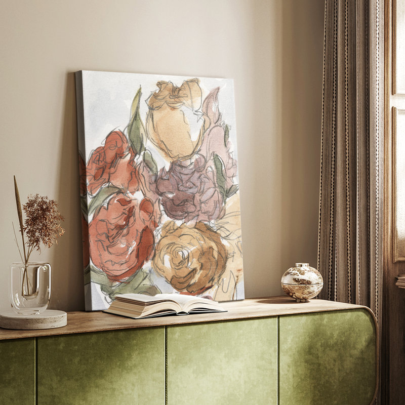 Arrangement floral recadré II - galerie Cavas sur mesure, H 27 po x l 18 po