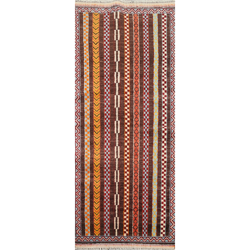 One-of-a-Kind Runner Hand-Knotted 2'2" X 6'1" Wool Brown Area Rug