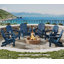  Chaise Adirondack pliante en PEHD avec porte-gobelet, texture grain de bois, sièges d'extérieur toutes saisons pour terrasses, jardins, foyer