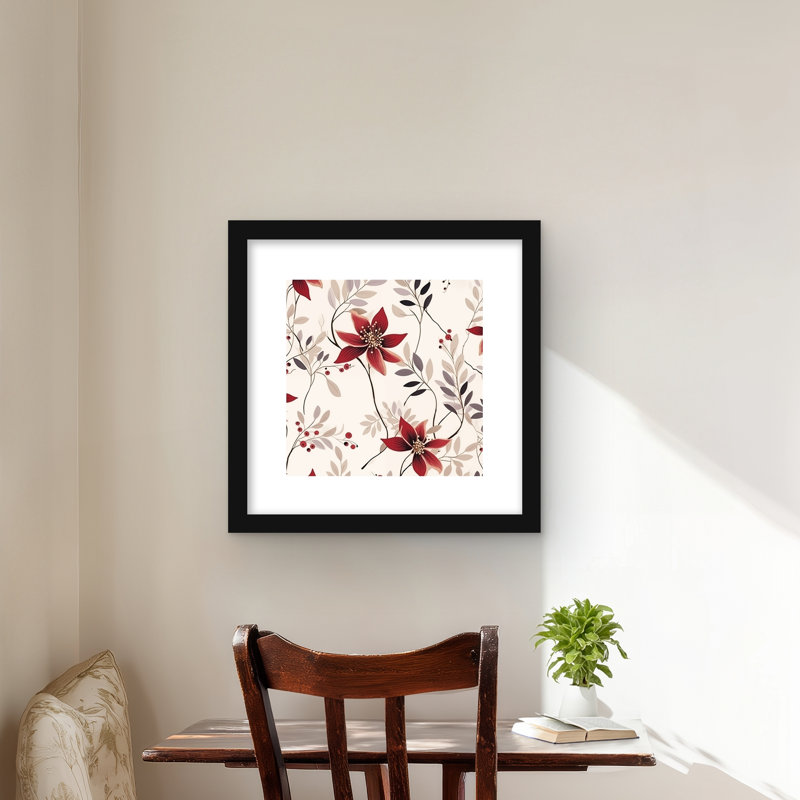 Imprimé mat rouge à motif de fleur rouge | Décoration intérieure