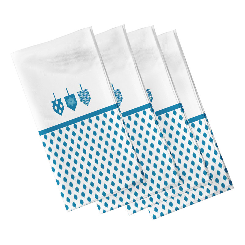 Serviette 22 po dreidels, Bleu sarcelle