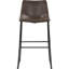 2 tabourets de bar bruns et noirs - sièges élégants pour se détendre. Revêtement deux tons. Soutien du dos et du pied. Design industriel classique. Convient à divers espaces de détente. H 39 po x l 21 po x P 19 po.
