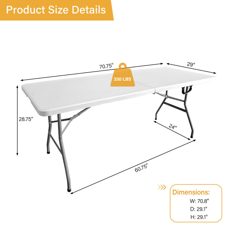 Table pliante 70,75 po