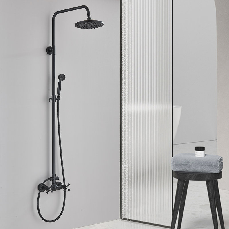 Bronze Shower Faucet System Rainfall Shower Head With Handshower