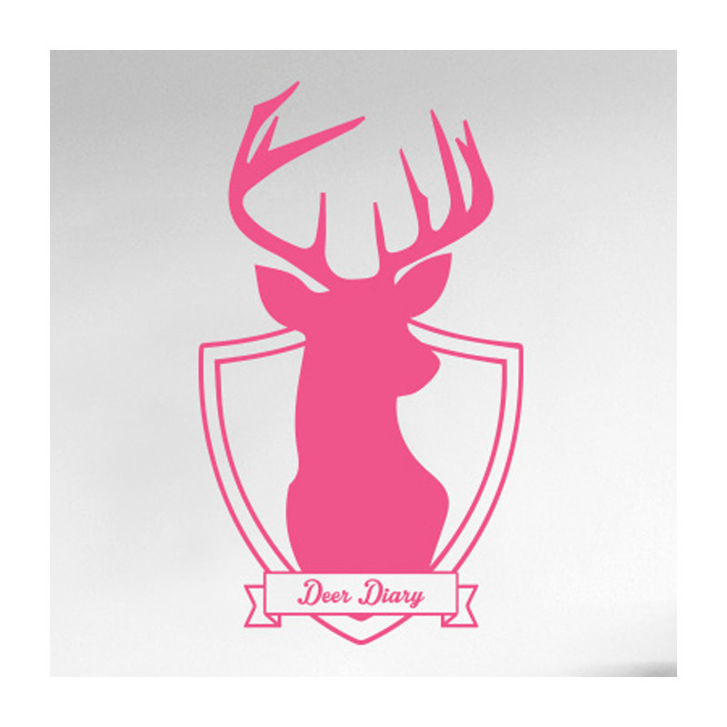 Animals Wall Decal, Pink, Large