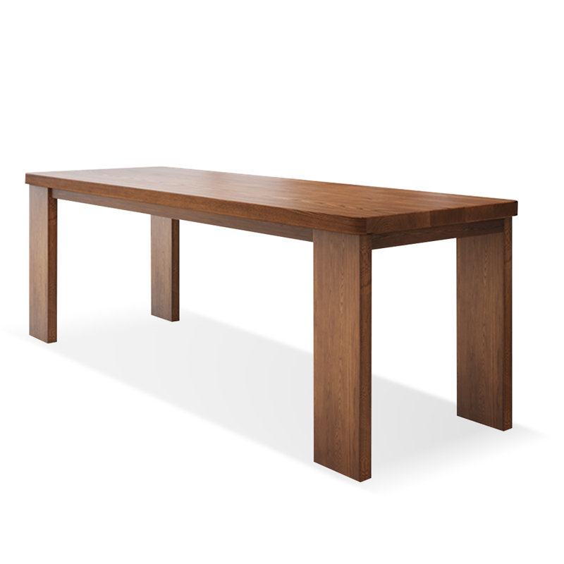 Bureau rectangulaire en bois massif brun noisette, H 29,53 po x l 94,49 po x P 23,62 po