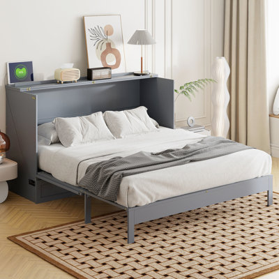 Elegant Gray Queen Bed With Large Capacity Drawers Size In Spacious And Practical Drawer Units