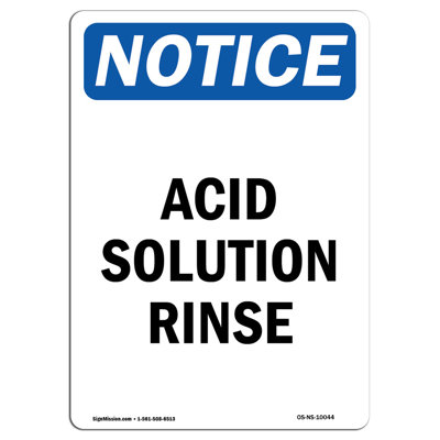 Osha Notice Acid Solution Rinse Sign