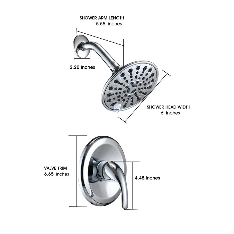 All-In-One Kit with Rough in-Valve, Chrome