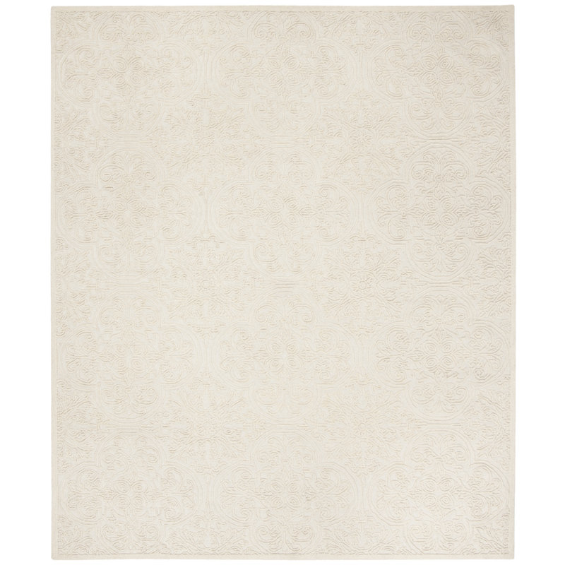 Martha Stewart Hand Tufted Wool And Cotton With Latex Damask Rug, Rectangle 5" x 8"