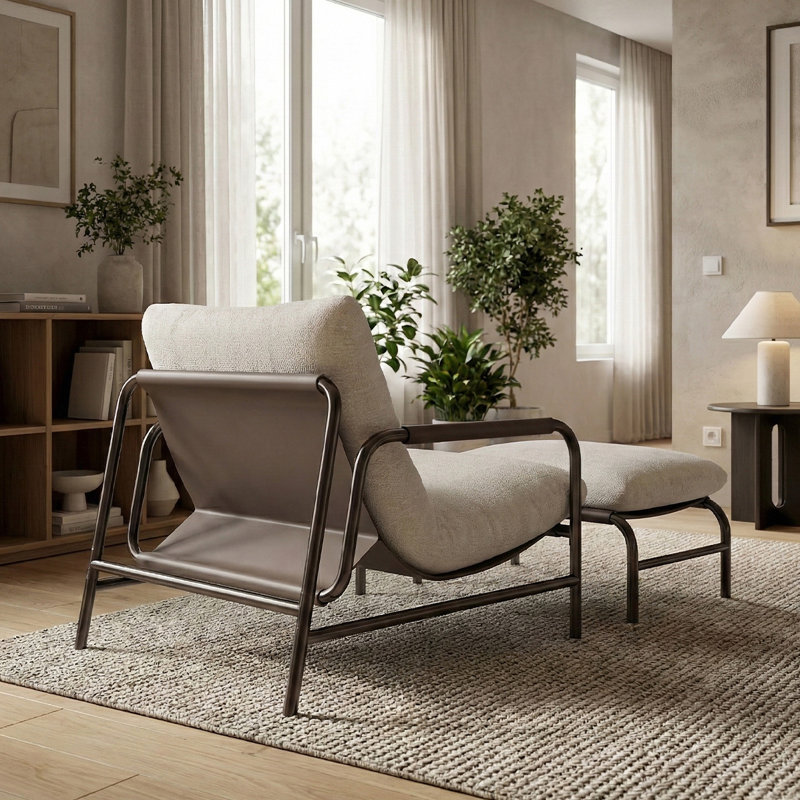  Fauteuil d'appoint avec repose-pieds Acanva Aton