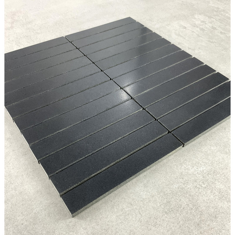 1" X 6" Stack Basalt Marble Mosaic Wall And Floor Tile, Basalt