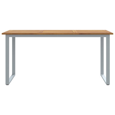 Solid Wood Top Metal Base Dining Table