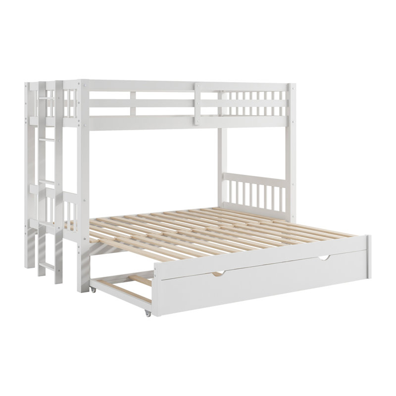 Twin Over Pull-Out Bunk Bed With Trundle, White