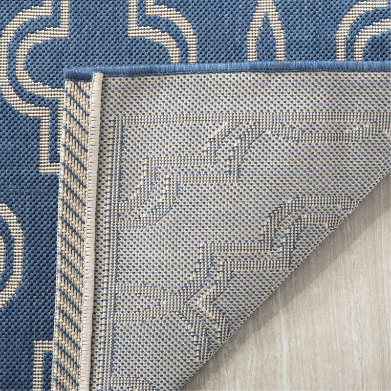 Tapis d'intérieur / extérieur à motif géométrique Jahliyah Martha Stewart, Rectangle 2 pi 7 po x 5 pi