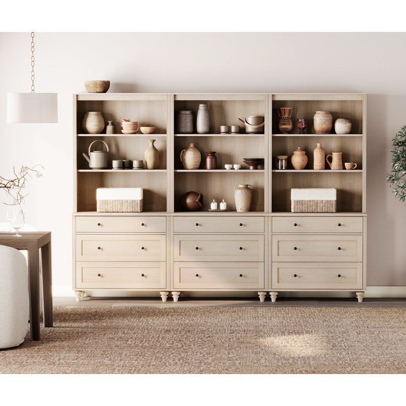 72.1'' Tall Kitchen Pantry Cabinet With 9 Drawers And Adjustable Shleves, Light Oak
