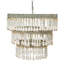 Lustre à trois niveaux en perles de bois-4592213