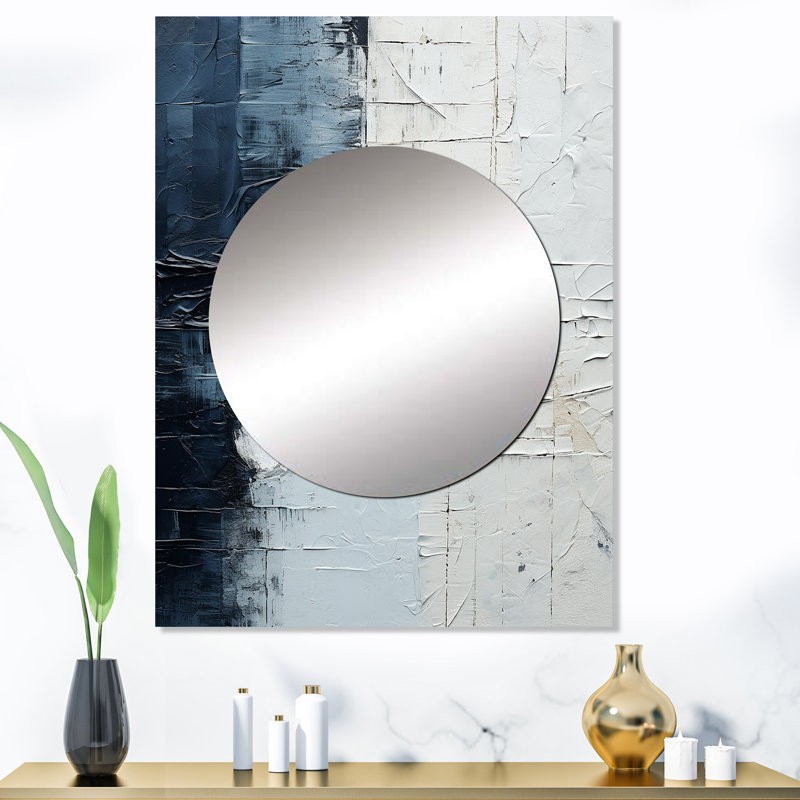 «Rumer Minimalisme» noir et blanc, peinture de coin I - miroir mural unique Coastal, 40 po x 30 po
