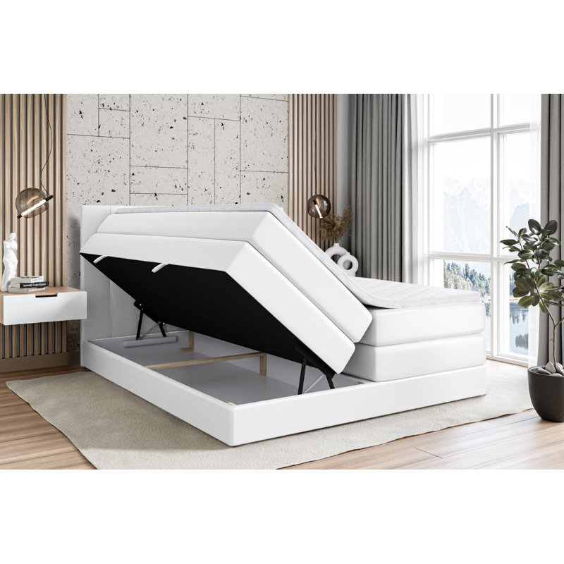 Bralon Pocket Spring Mattress Divan Bed Set, 140 x 200cm, White