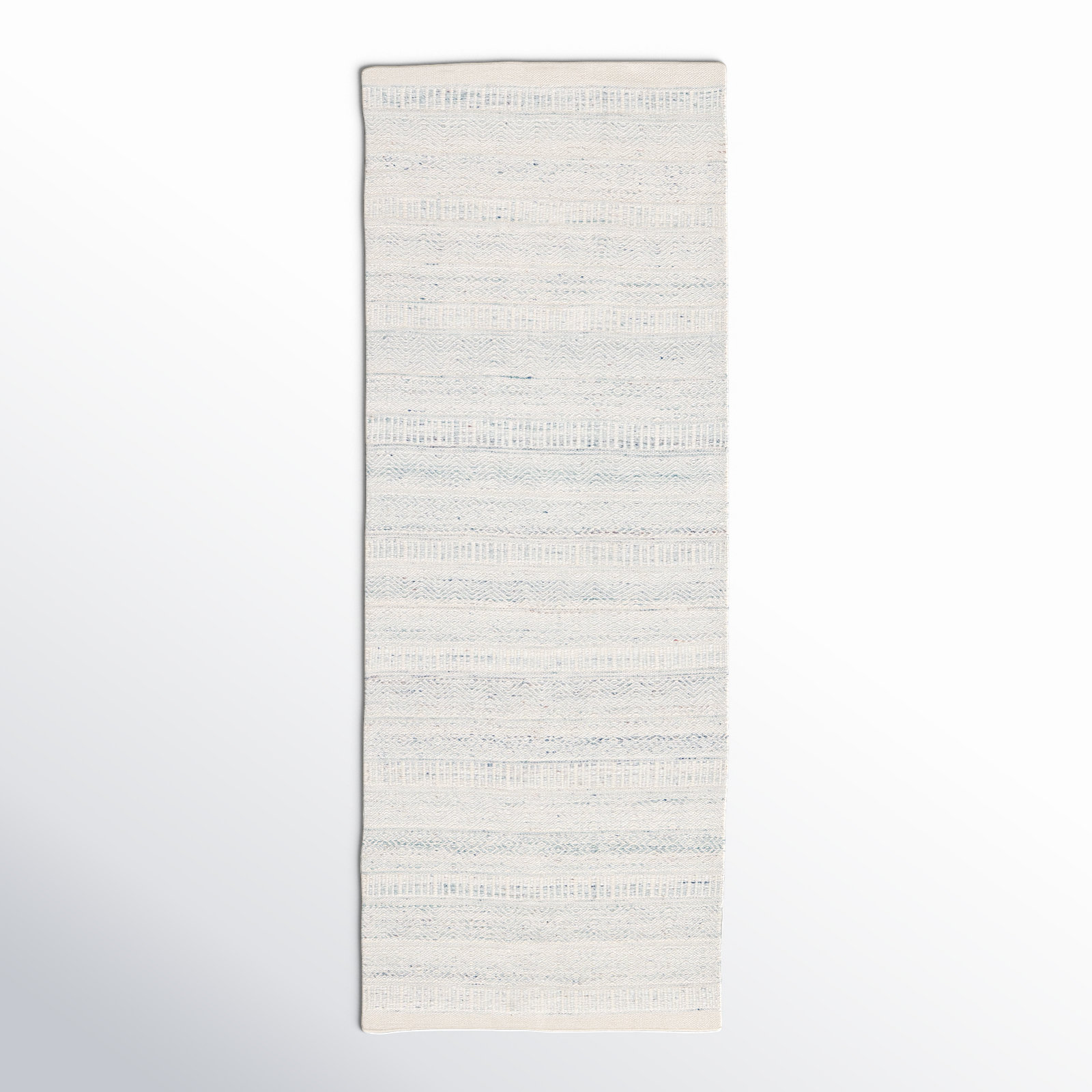 Finian Light Blue Ivory Hand-Woven Outdoor Rug, Runner 3' x 8'