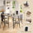 5-Piece 4-Person Rectangular Dining Table Set with Metal Frame and Armless Chairs-1552555047-1552555046