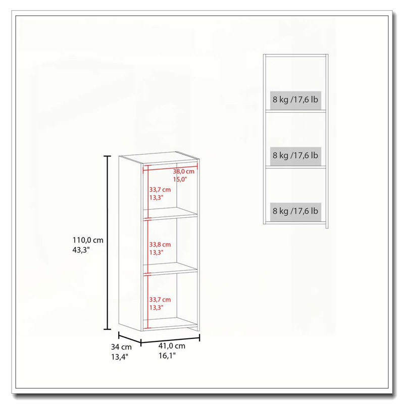 White Wall Cabinet with One Door, White