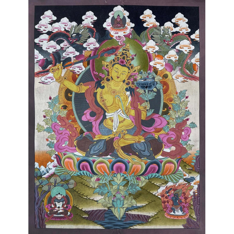 Manjushree Thangka (Brocadeless Thangka)