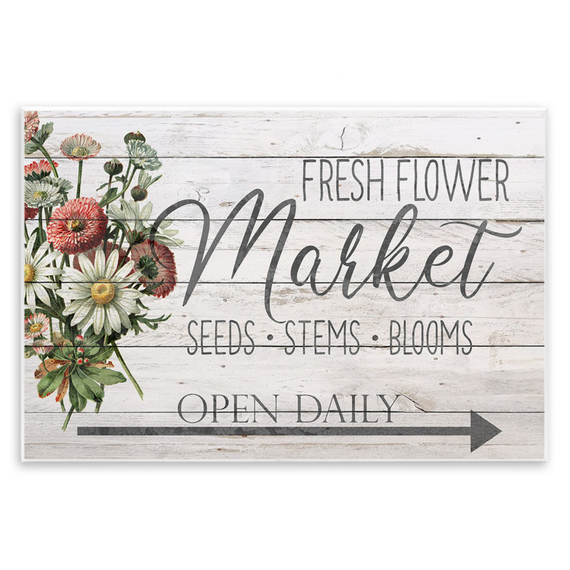 Fresh Flower Market by Ann Bailey - Textual Art Print, 13" H x 19" W